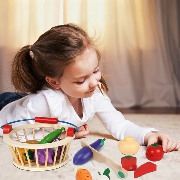 Wooden Cutting Vegetable Magnetic Basket - Kee&Ka