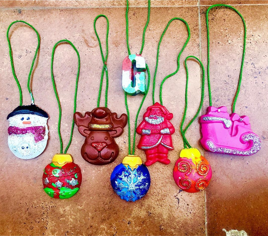 Jumbo Christmas Trees Ornament Crayon set of 6 - Kee&Ka