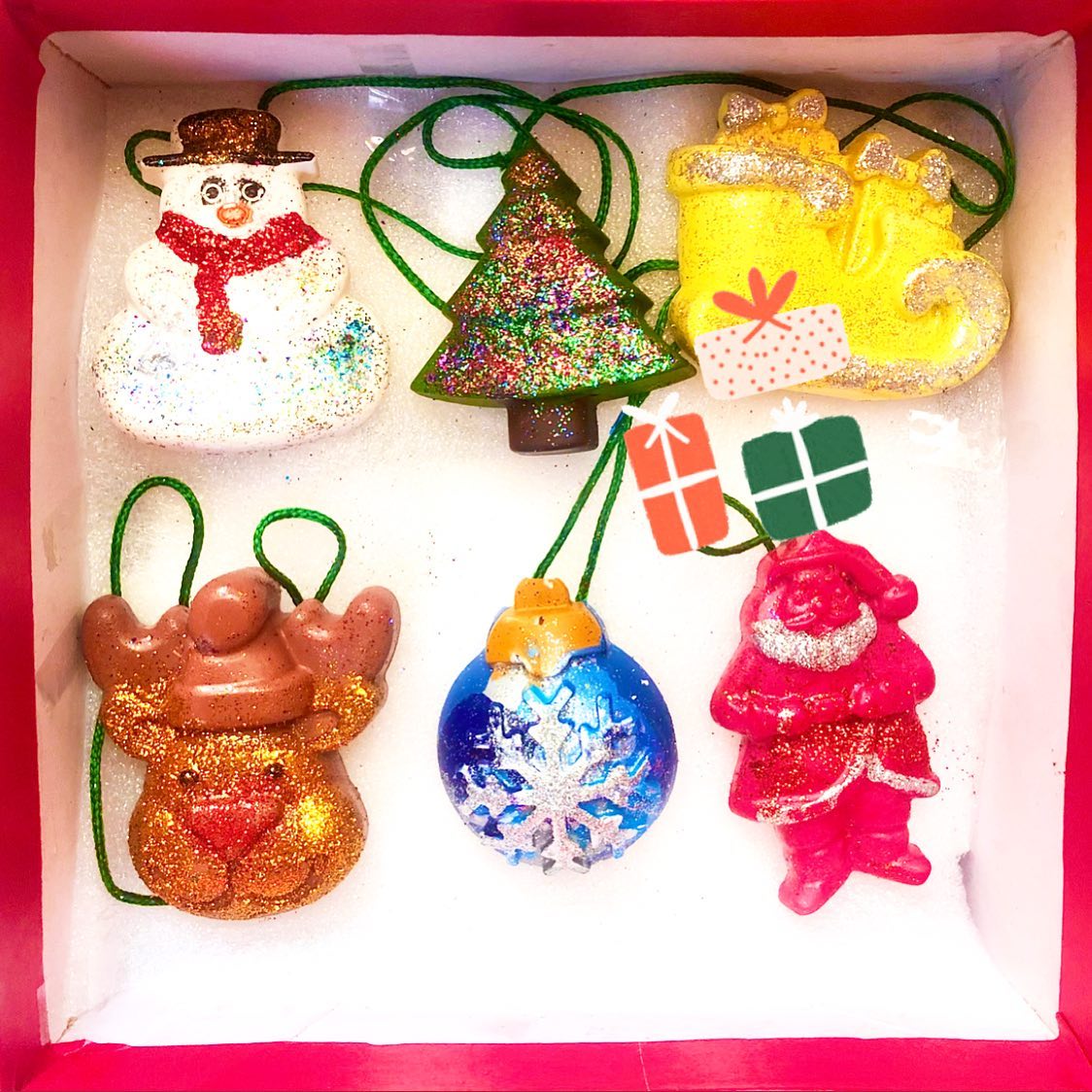 Jumbo Christmas Trees Ornament Crayon set of 6 - Kee&Ka