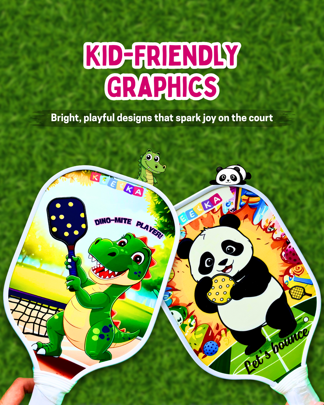 Pickleball Family Fun Set (1 Kids Paddle + 1 Adult Paddle + 2 Balls)