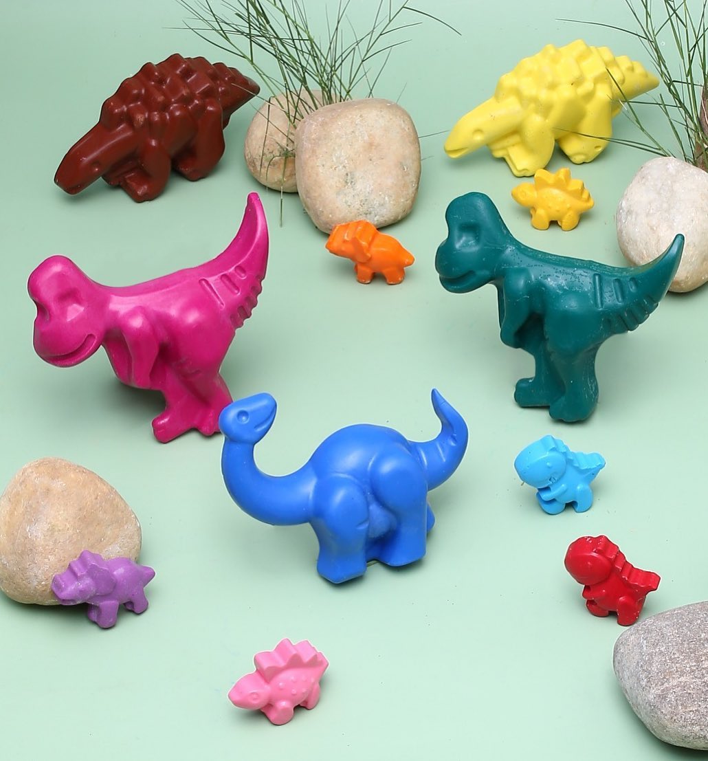 Jumbo Dinosaur Crayons set of 5 - Kee&Ka