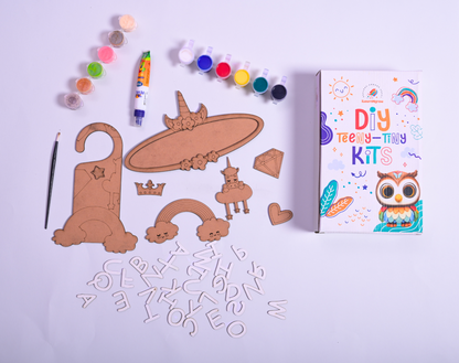 Teeny Tiny Unicorn Theme Name Plate And Door Knob