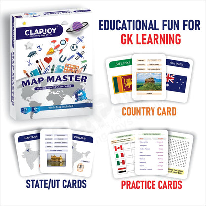 Clapjoy Map Master Educational Flash Cards - Kee&Ka