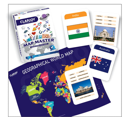 Clapjoy Map Master Educational Flash Cards - Kee&Ka