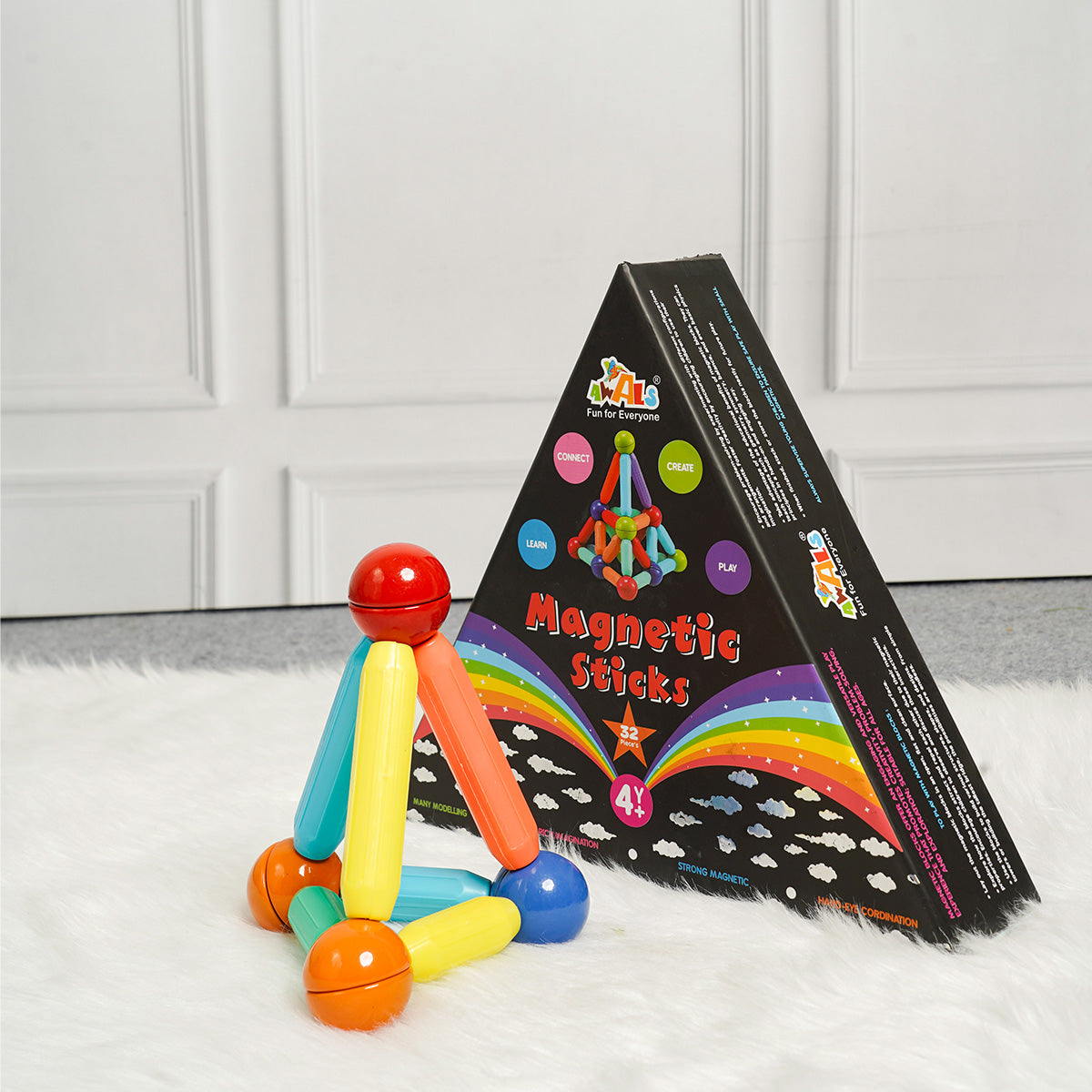 32 Pieces Magnetic Stick Blocks - Connect , Create , Learn and Play - Kee&Ka