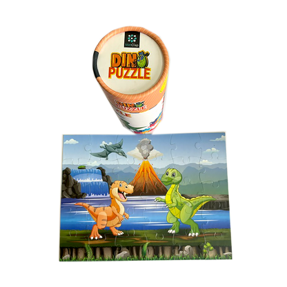 Metclap Dinosaurs Jigsaw Puzzle - 30 Pieces Inside Round Box - Kee&Ka