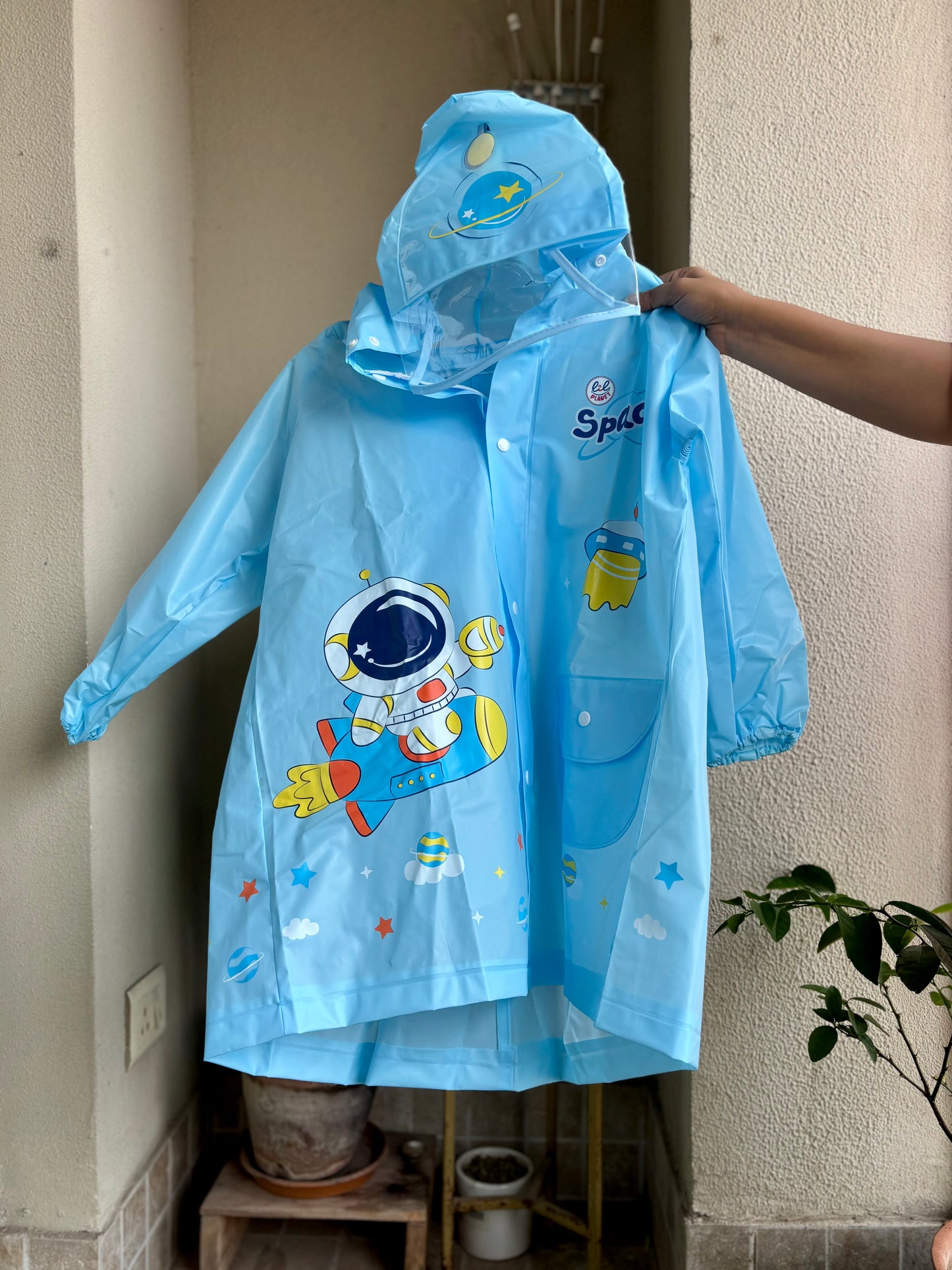 Car Print Umbrella + Blue Planet Raincoat - Kee&Ka