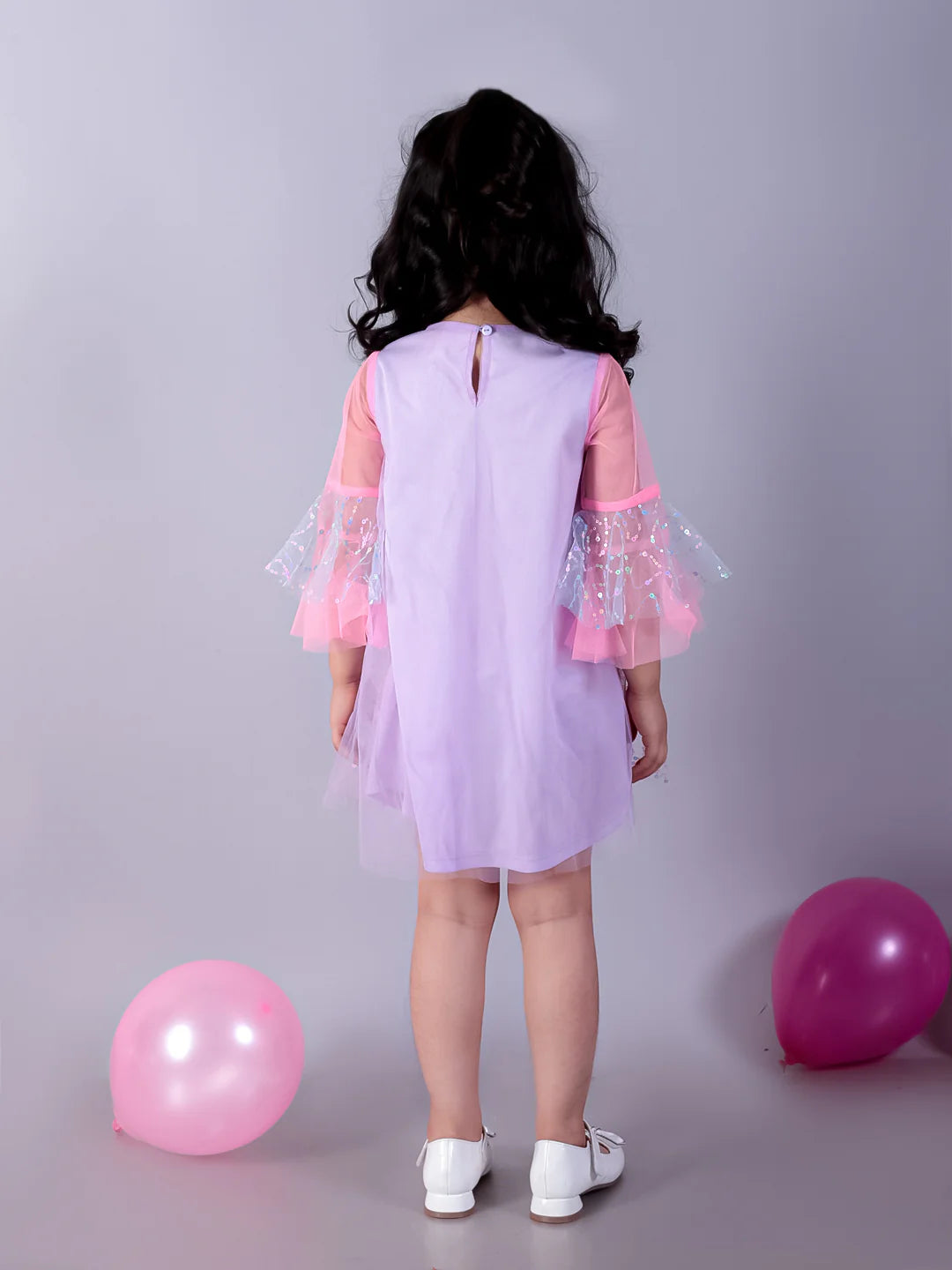 Razzle Dazzle Girls Blue Multi Color Sequins Party Dress - Kee&Ka