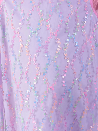 Razzle Dazzle Girls Blue Multi Color Sequins Party Dress - Kee&Ka