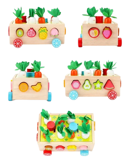 Carrot Harvest Cart - Shape Sorter - Kee&Ka