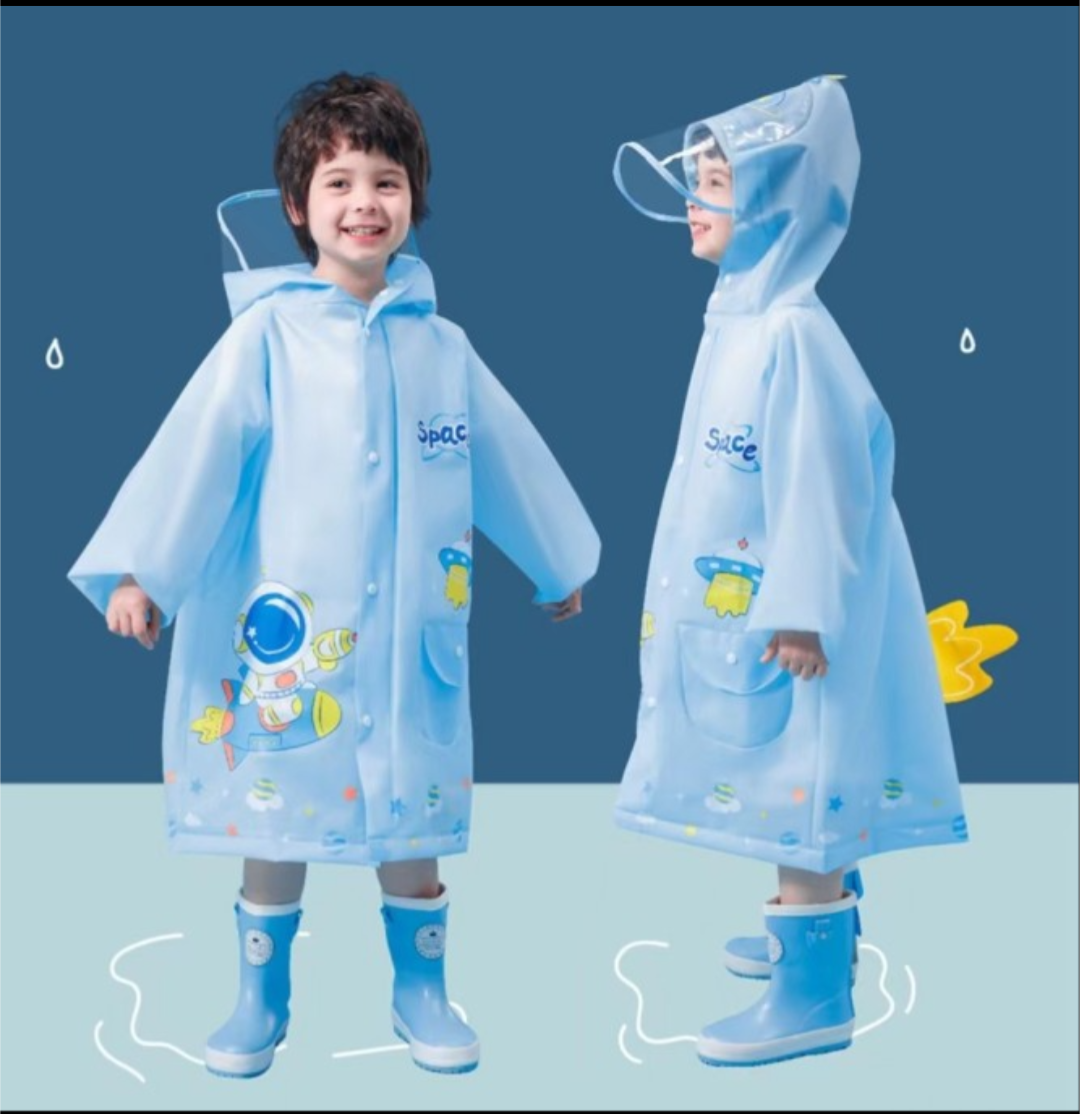 Car Print Umbrella + Blue Planet Raincoat - Kee&Ka