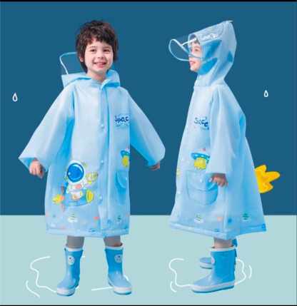 Car Print Umbrella + Blue Planet Raincoat - Kee&Ka