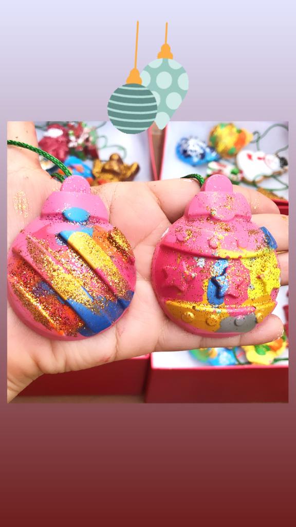 Jumbo Christmas Trees Ornament Crayon set of 6 - Kee&Ka