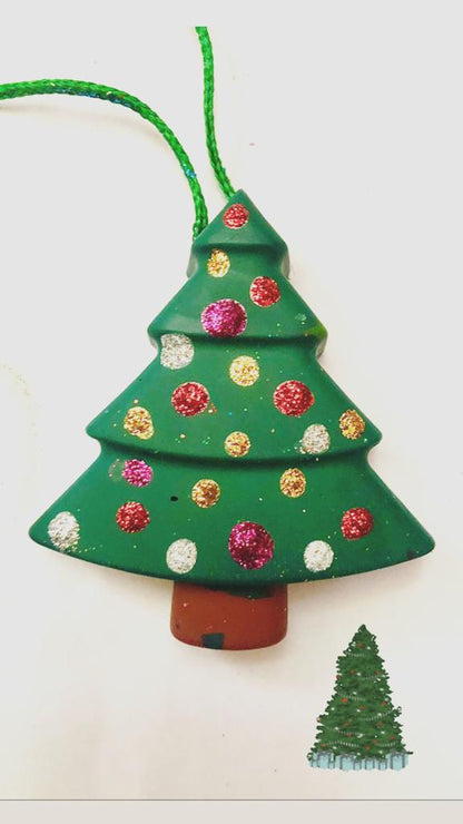 Jumbo Christmas Trees Ornament Crayon set of 6 - Kee&Ka