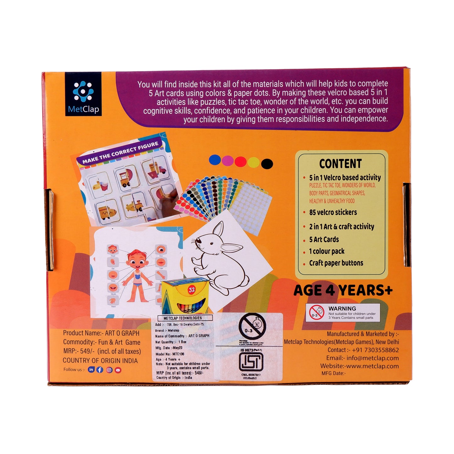Metclap Art O Graph- Arts and Crafts for Kids Painting Activity for Preschool Kids - Kee&Ka