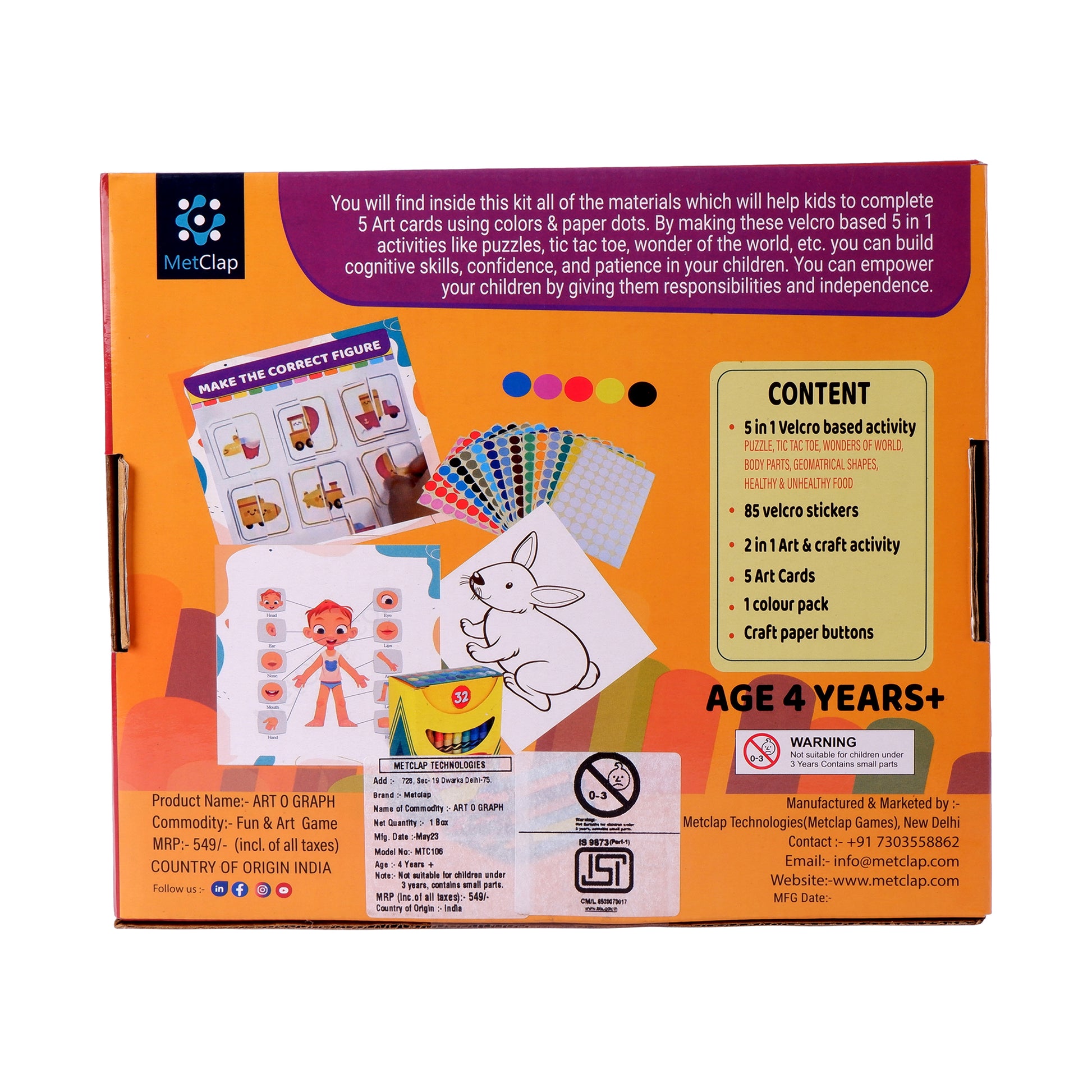 Metclap Art O Graph- Arts and Crafts for Kids Painting Activity for Preschool Kids - Kee&Ka