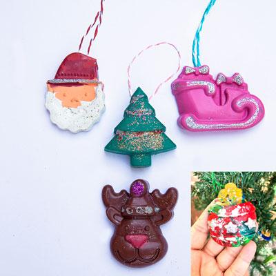 Jumbo Christmas Trees Ornament Crayon set of 6 - Kee&Ka