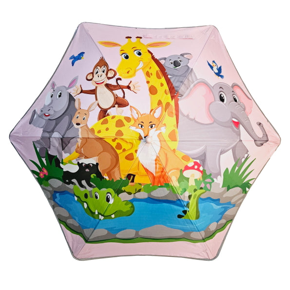 Round Corner Pink Jungle Umbrella - Kee&Ka